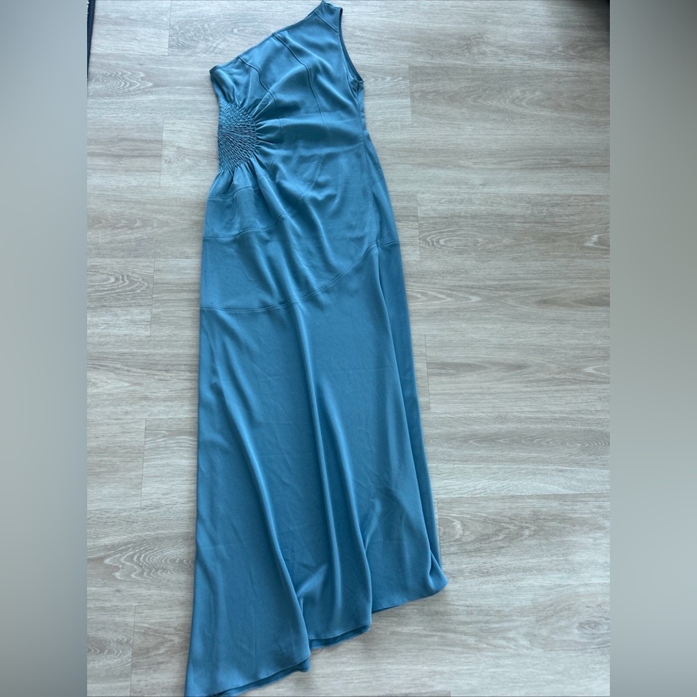 A.L.C. Paige Women’s 6 Blue One‑Shoulder Gown Smocked Waist Formal Dress
